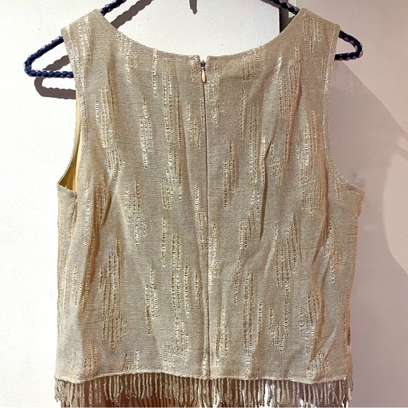 Joseph Ribkoff Cream and Gold Textured Dress - Picture 4 of 6